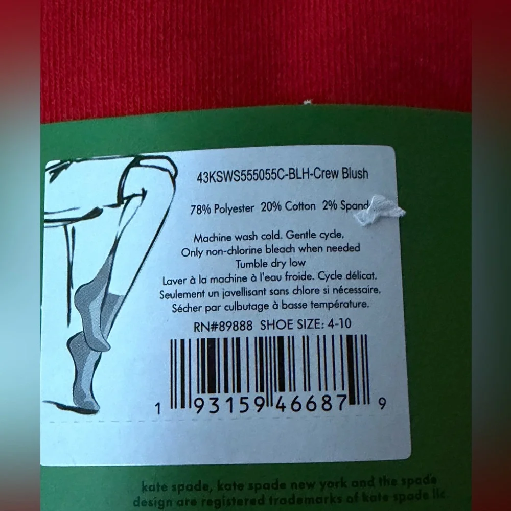 Kate‎ Spade Valentine’s Day Crew Socks - 3 pairs